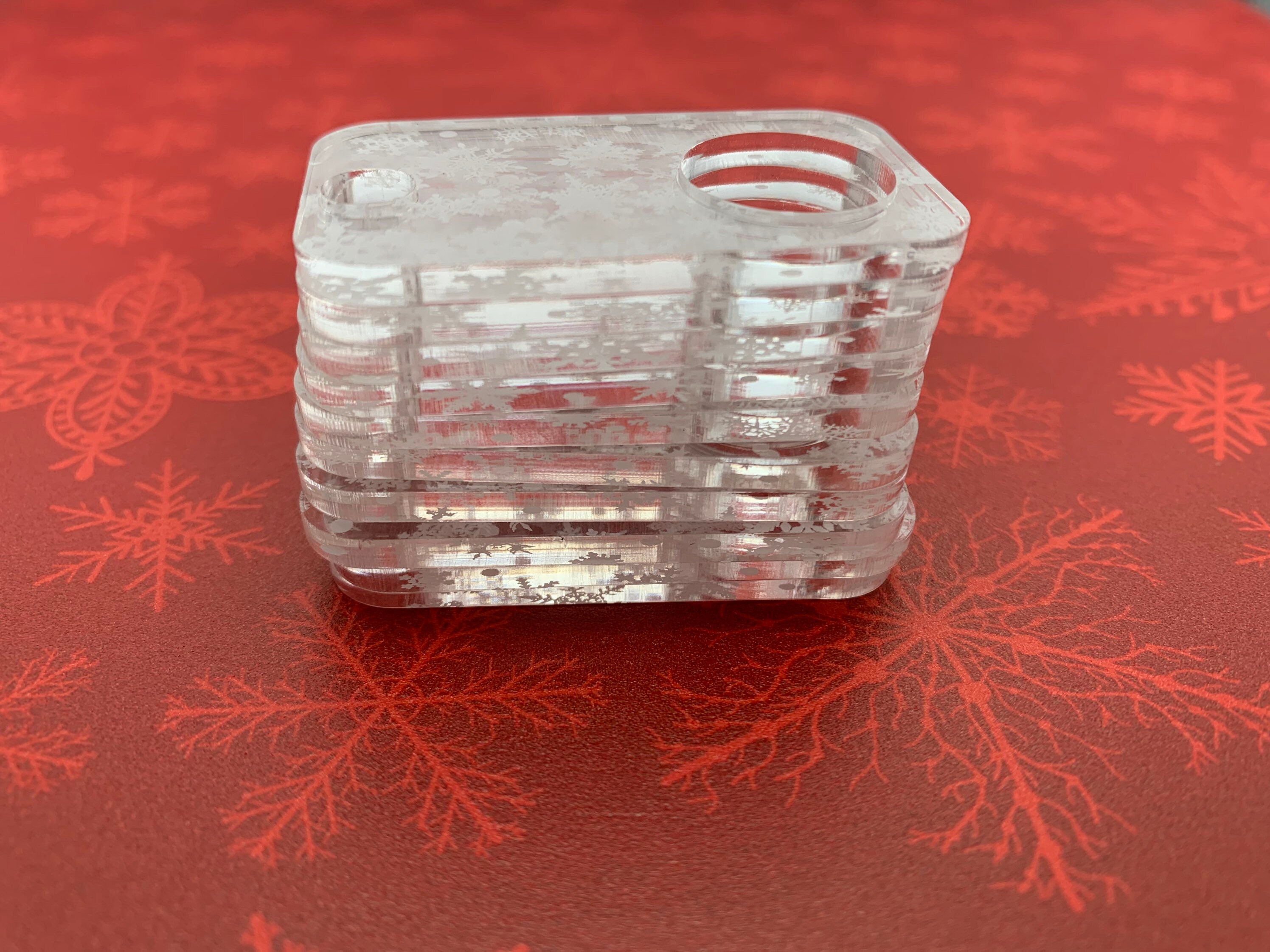 Limited Edition Rectangular Snowflake Acrylic Thread Drops. A Crossed ...