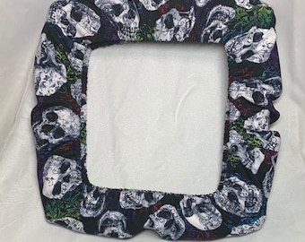 Halloween Skulls & colors fabric grime guard.