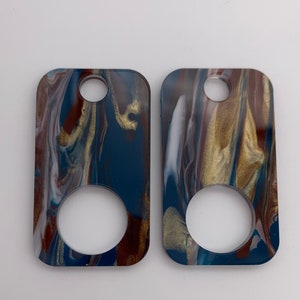 Rectangular boho colored acrylic thread drops