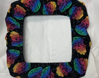 Rainbow Skull fabric grime guard. -Halloween