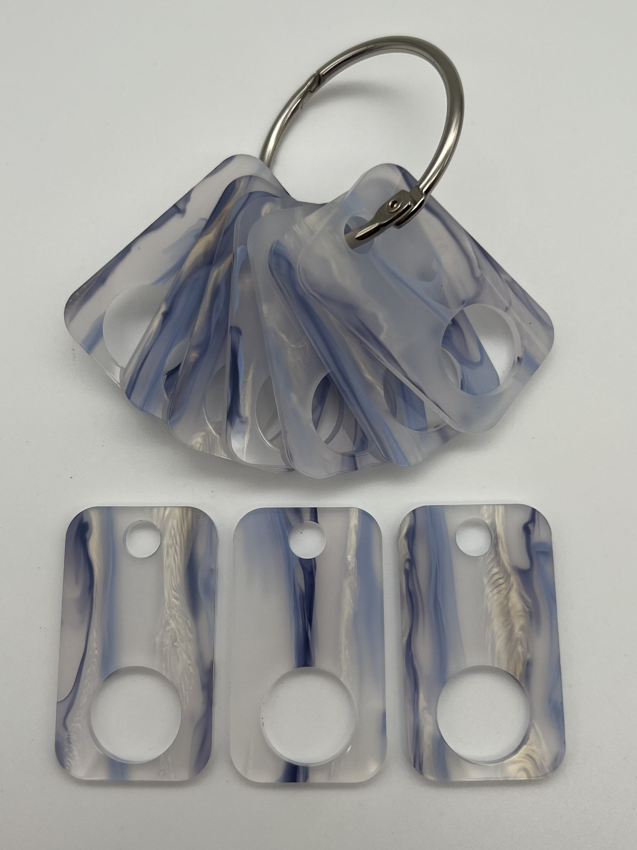 Swril Thread Rectangular Blues & Gold Swirl Colored Acrylic Thread Drops - Etsy