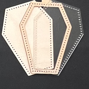 4”x3” wood & acrylic coffin shaped cross stitching ornament