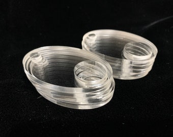 Clear acrylic thread drops