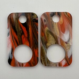 LIMITED EDITION Rectangular monarch colored acrylic thread drops