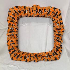 Black & gold cat fabric grime guard. -Halloween