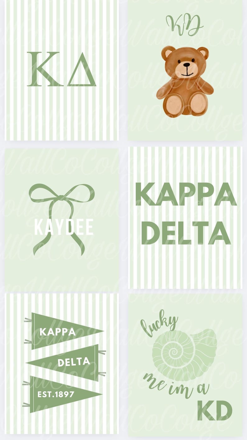 Kappa Delta Wall Print Digital Downloads, Set of 6 - Etsy