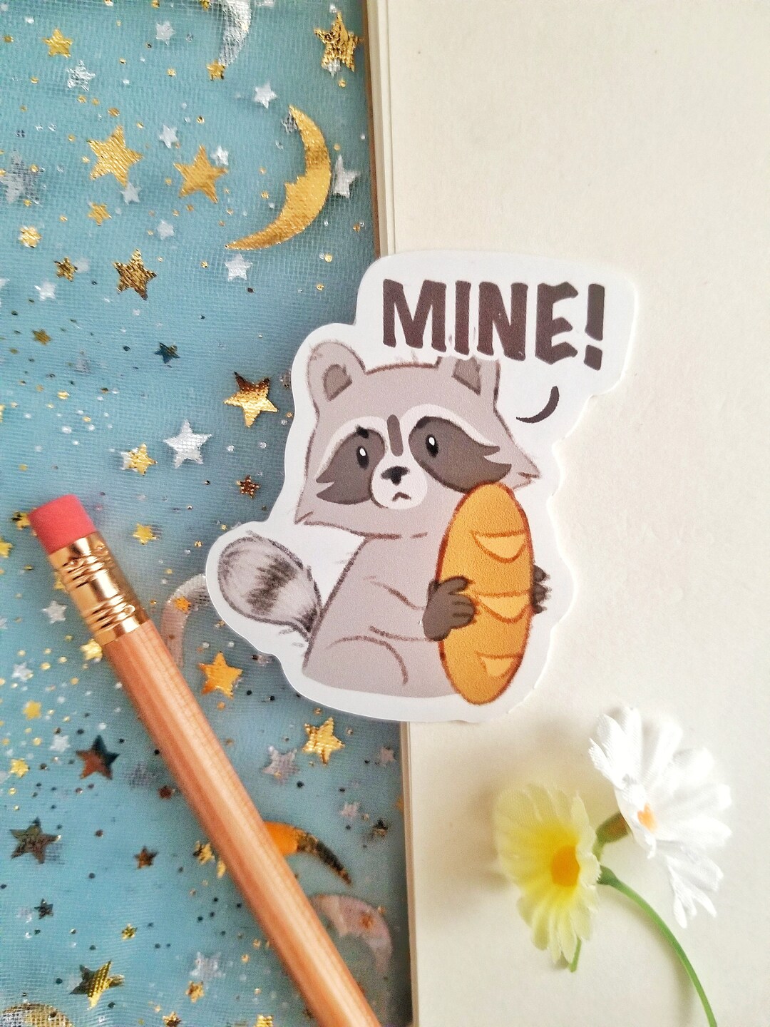 Silly Angry Raccoon Thief Vinyl Sticker | Waterproof Water Bottle ...
