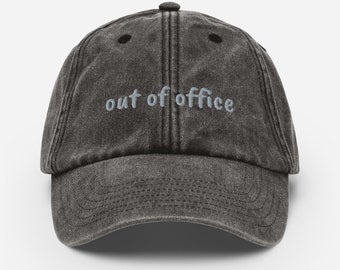 Out of Office Vintage Hat, vacation hat, summer hat, out of office, gifts for her, need a vacation
