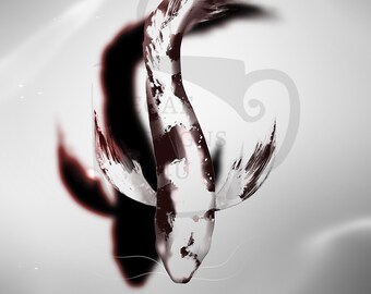 Koi Fisch Zeichnung Etsy