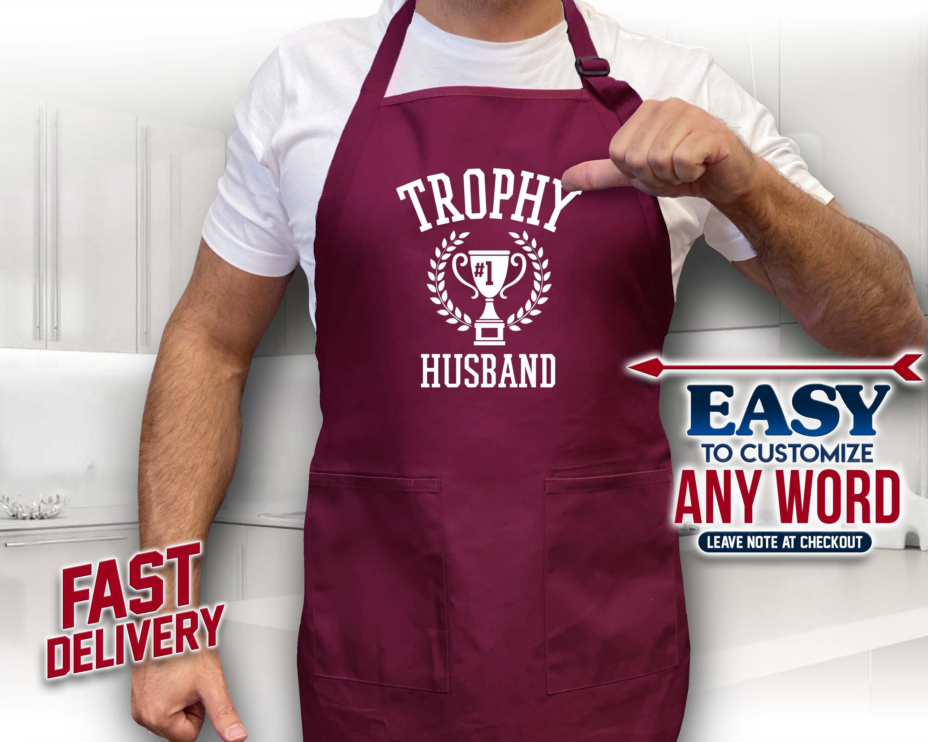 Trophy Husband Mens Apron for Grilling Gifts for Men Funny Etsy