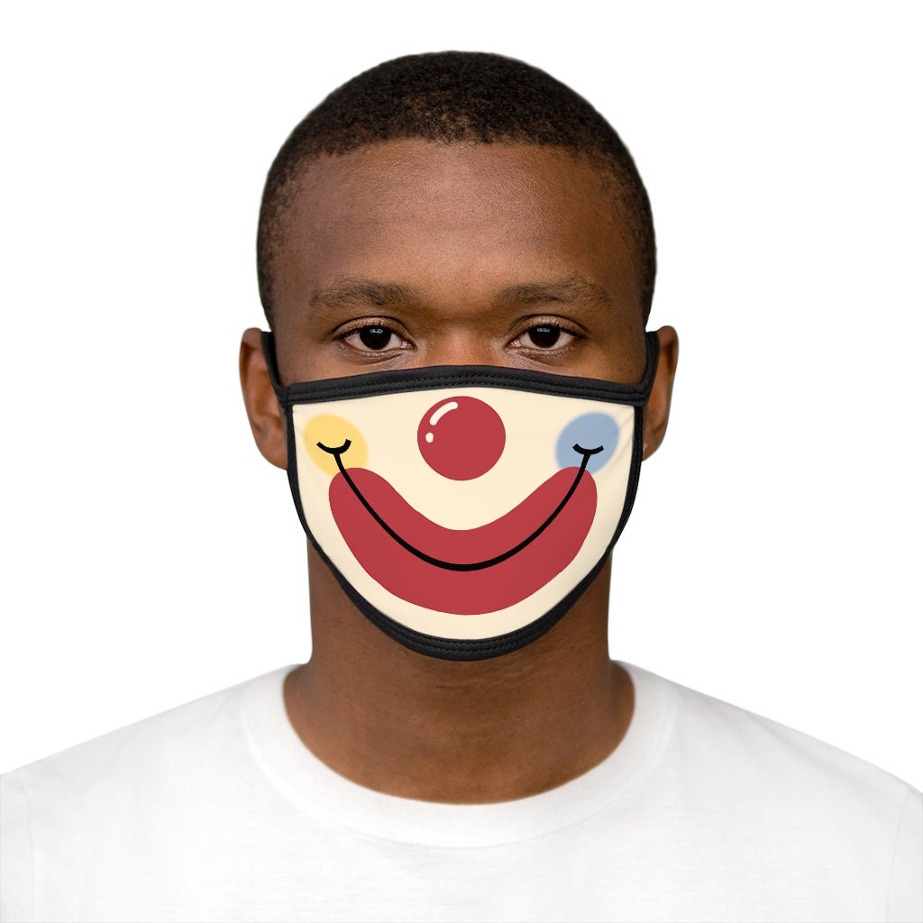 Clown Face Mask Fun Halloween face mask Covid mask funny Etsy
