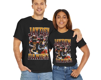 Jayden Daniels Washington Commanders Y2k Style Wwe Football T-shirt vintage NOUVEAU MAGASIN VENTE