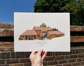 Custom Hand-Painted Venue Illustration or Shop Portrait in Gouache (A4 or A5)