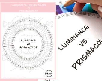 Luminance 76 + 24 New Colors VS Prismacolor 150 | Vorlage | Sofortiger Download Druckbare Datei (PDF)