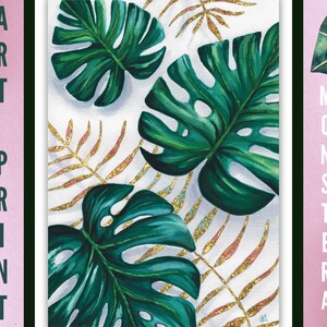 Watercolor Monstera Art Print | Monstera Wall Art Digital Print | Printable Artwork | Botanical Tropical Leaf | Monstera Print