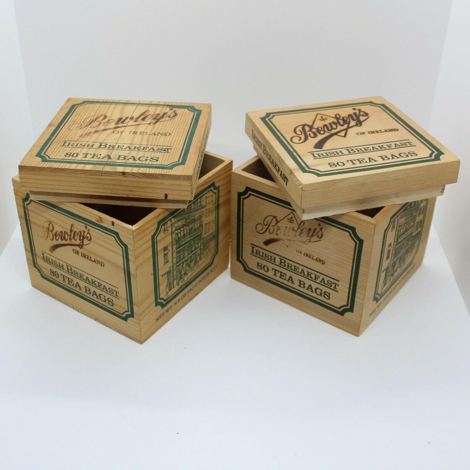Lot of Seven Vintage Wooden Tea Boxes in 3 Sizes empty slide Etsy