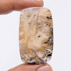 Natural Plume Agate Druzy Radiant Shape Cabochon Loose Gemstone For Making Jewelry 50.5 Ct 44X26X4 mm R4677 image 2