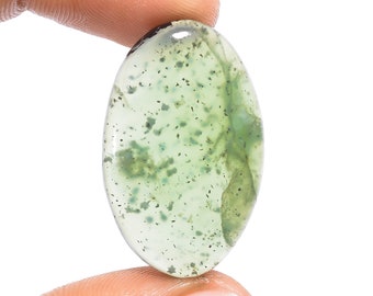 Natural Nephrite Jade Oval Shape Cabochon Loose Gemstone For Making Jewelry 25 Ct. 31X20X5 mm N-2257