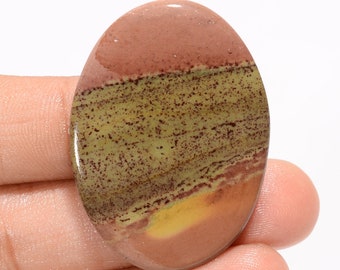 Natural Cherry Creek Jasper Oval Shape Cabochon Loose Gemstone For Making Jewelry 34.5 Ct 39X29X3 mm R-3968