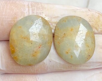 Natural Yellow Sapphire Fancy Shape Rose Cut Lot Gemstone 2Pcs Lot For Making Jewelry 47.50 Ct