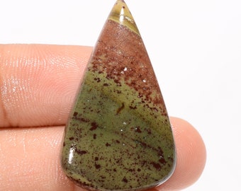 Natural Cherry Creek Jasper Pear Shape Cabochon Loose Gemstone For Making Jewelry 28 Ct 34X20X5 mm R-3983