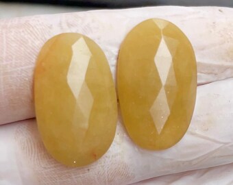 Natural Yellow Sapphire Fancy Shape Rose Cut Lot Gemstone 2Pcs Lot For Making Jewelry 32.00 Ct