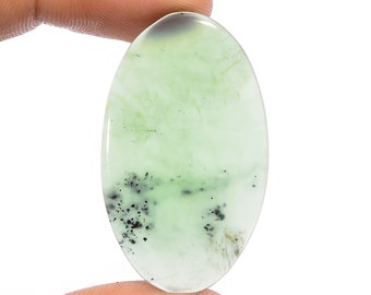 Natural Nephrite Jade Oval Shape Cabochon Loose Gemstone For Making Jewelry 24.5 Ct. 39X23X3 mm N-2248