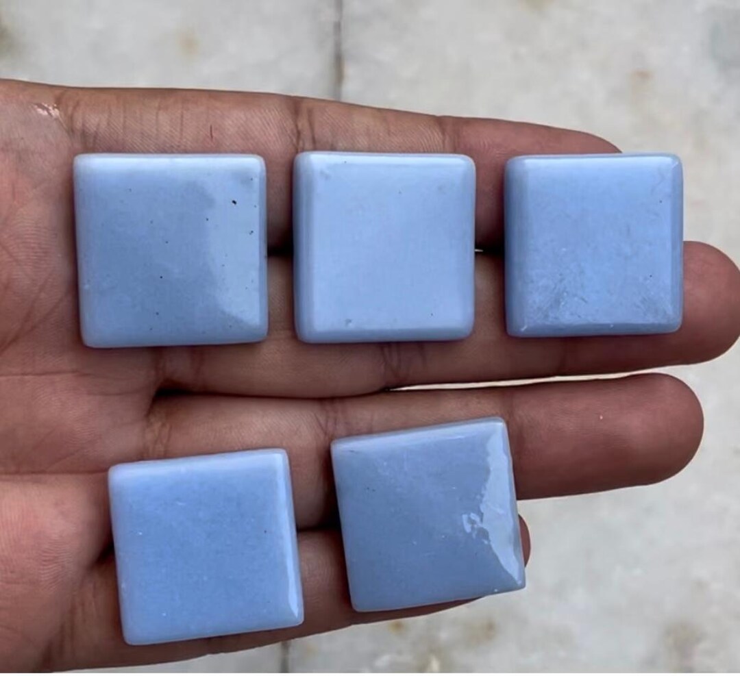 Natural Skyblue Agate Rectangle Shape Cabochon Loose Gemstone Etsy