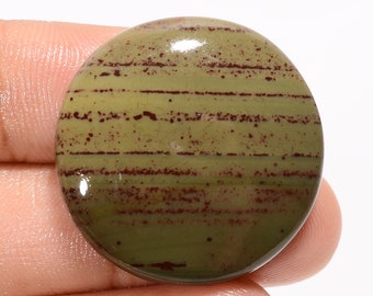 Natural Cherry Creek Jasper Round Shape Cabochon Loose Gemstone For Making Jewelry 38 Ct 28X28X5 mm R-3979