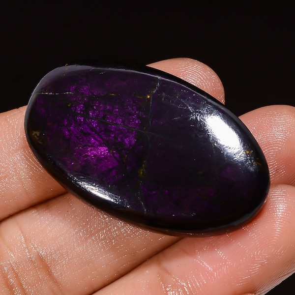 Natural Purpurite Oval Shape Cabochon Loose Gemstone For Making Jewelry 67 Ct. 39X22X6 mm N-5294