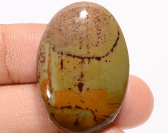 Natural Cherry Creek Jasper Oval Shape Cabochon Loose Gemstone For Making Jewelry 43.5 Ct 32X22X6 mm R-3998