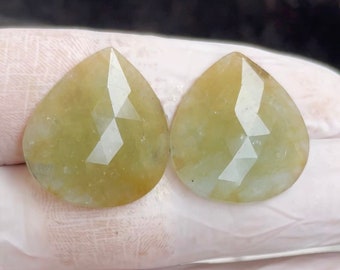 Natural Yellow Sapphire Fancy Shape Rose Cut Lot Gemstone 2Pcs Lot For Making Jewelry 33.00 Ct