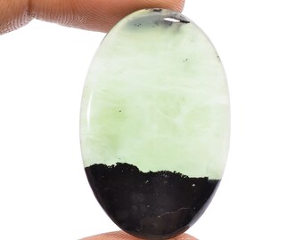 Natural Nephrite Jade Oval Shape Cabochon Loose Gemstone For Making Jewelry 36 Ct. 36X23X5 mm N-2247