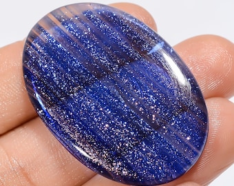 Blue Sandstone Oval Shape Cabochon Loose Gemstone For Making Jewelry 45 Ct. 40X26X4 mm N-5131