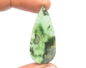 Natural Nephrite Jade Pear Shape Cabochon Loose Gemstone For Making Jewelry 20.5 Ct. 35X16X5 mm N-2259