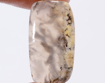 Natural Plume Agate Druzy Radiant Shape Cabochon Loose Gemstone For Making Jewelry 18 Ct 28X15X4 mm R-4689