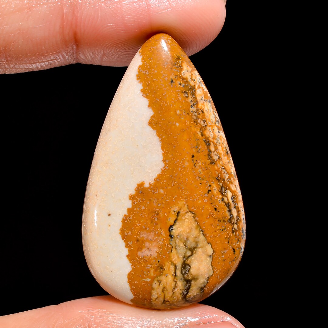 Natural Picture Jasper Pear Shape Cabochon Loose Gemstone for Etsy