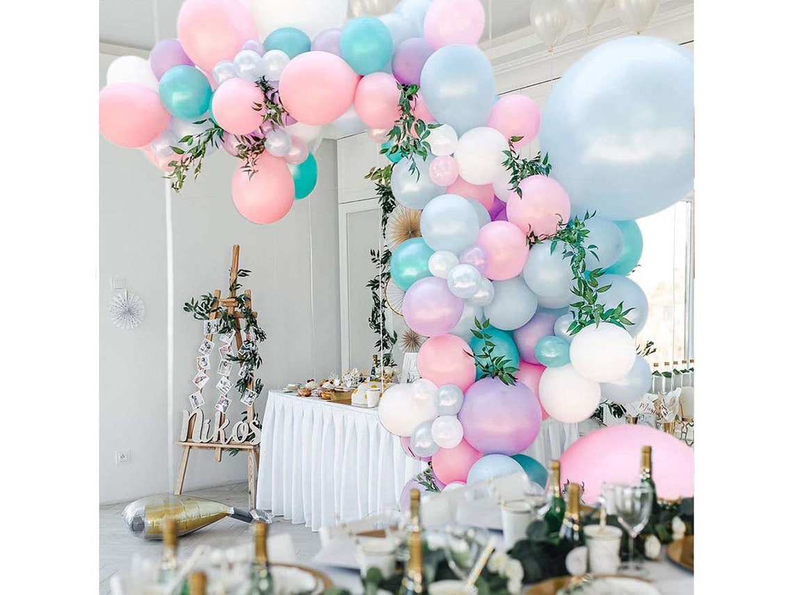 Pearl Balloons Garland Kit 121pcs White Pink Pearl Blue Etsy