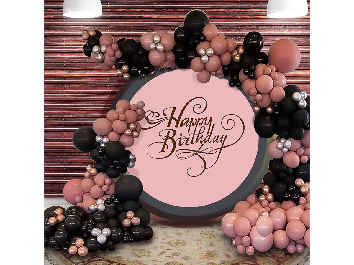 Black Pink Silver Gold Balloon Garland Kit Double-stuffed Dusy - Etsy