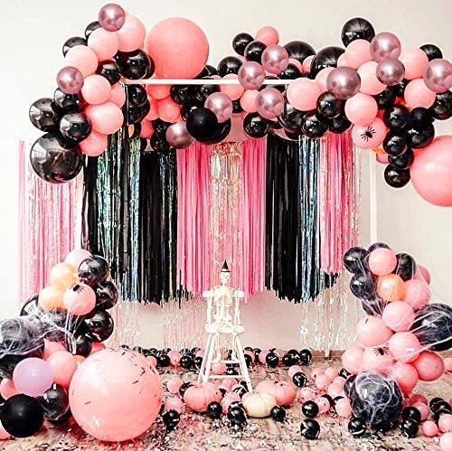 Black Pink Balloon Arch Garland Kit 100 Rose Gold Metallic - Etsy