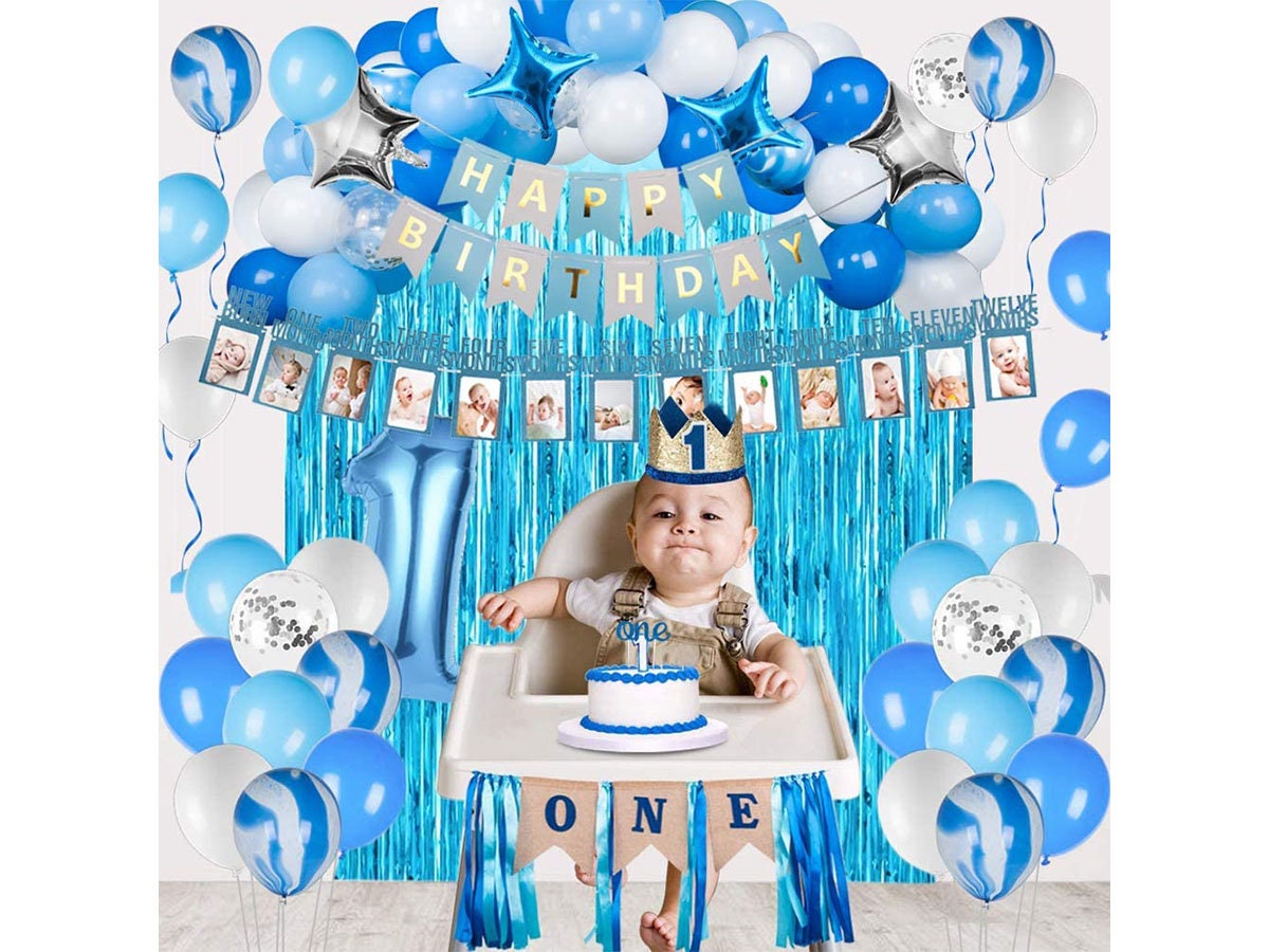 1st Birthday Boy Decorations 66PCS Blue 1st Birthday | Etsy