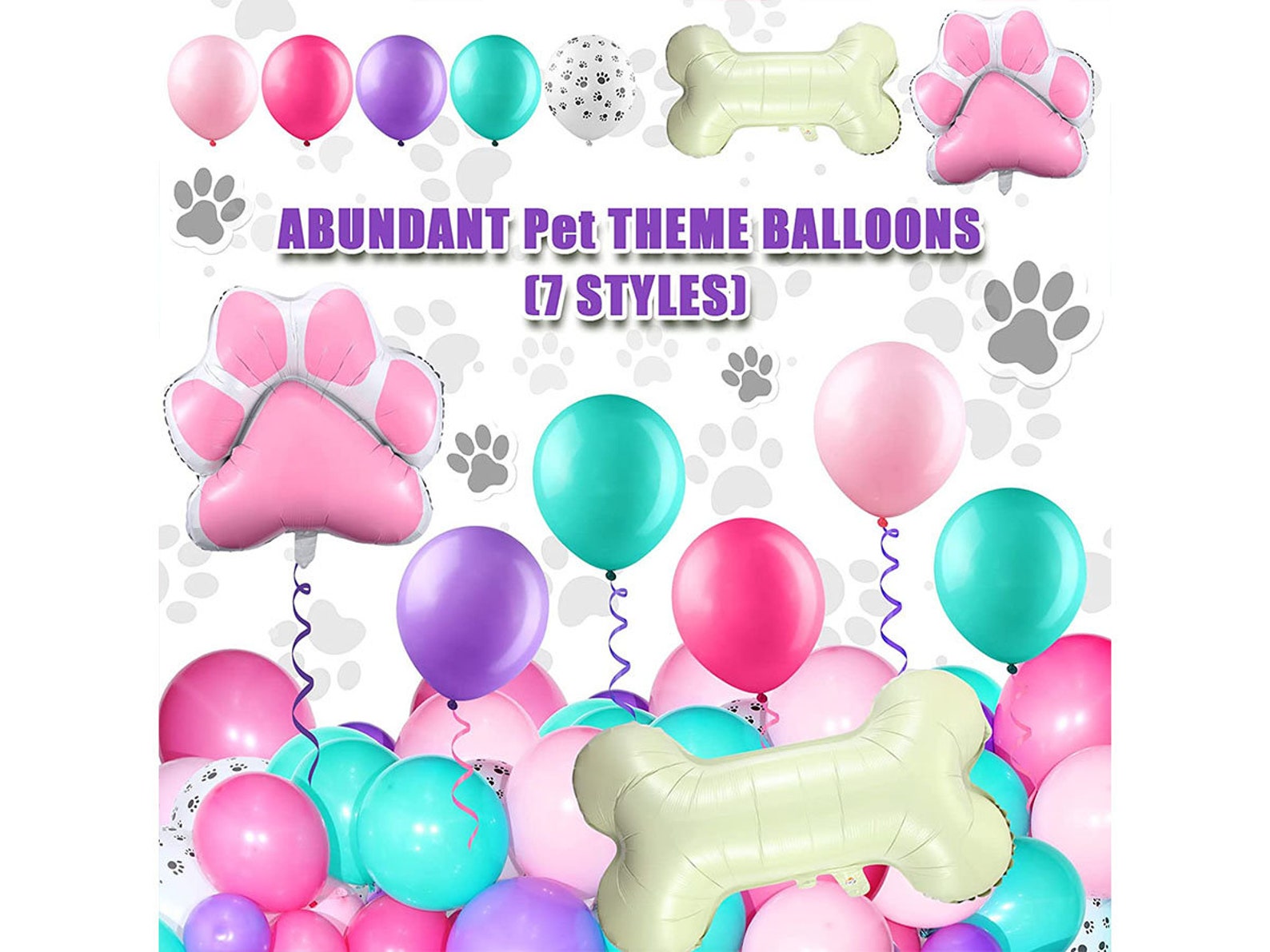 164 Pcs Paw Print Balloon Kit Dog Paw Print Patrol Balloons Etsy