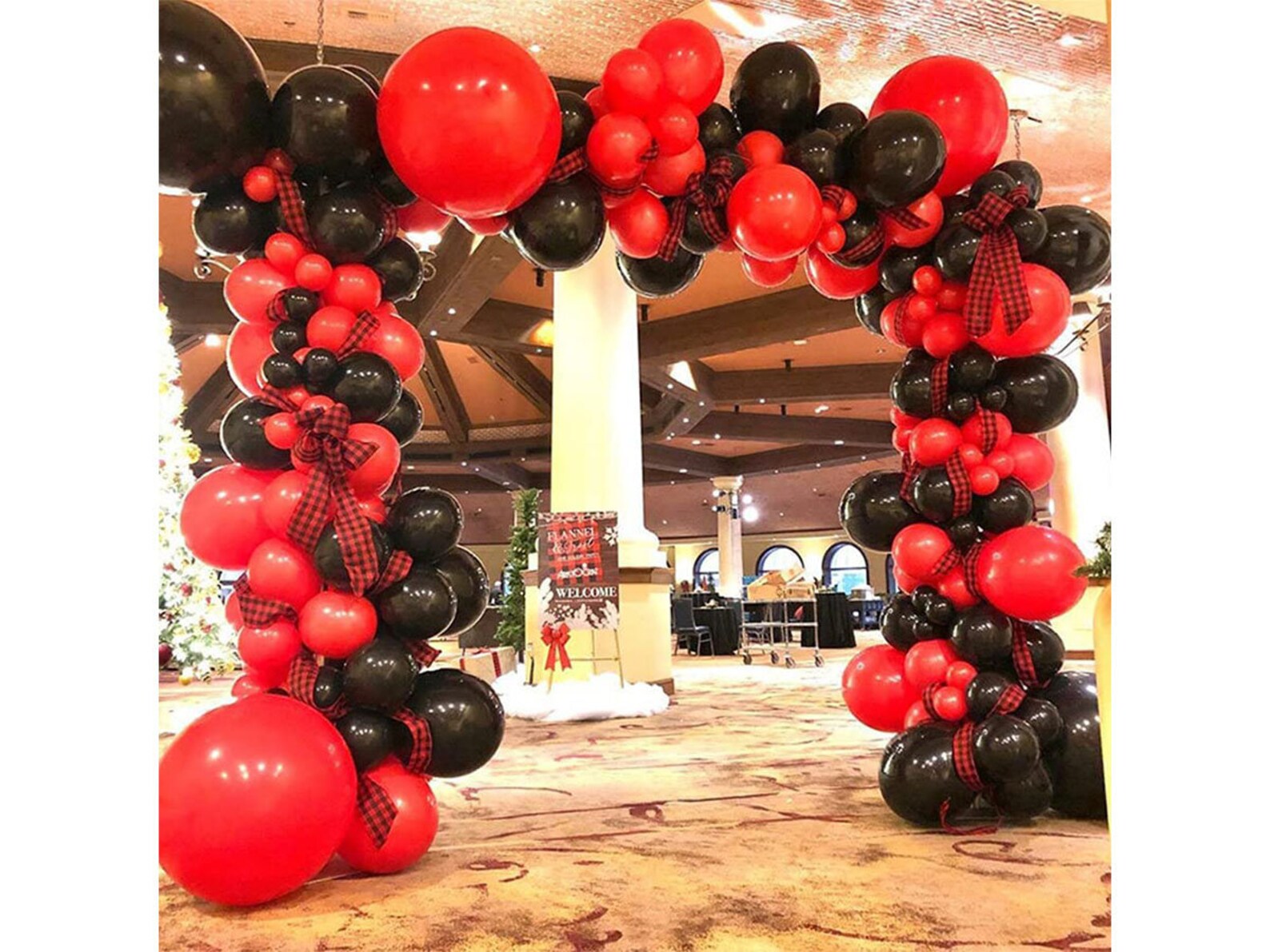 Black Red Balloon Garland Arch Kit Backdrop 136pcs Classic Etsy
