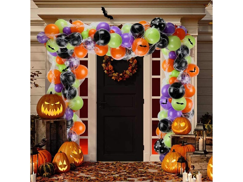 155 Pieces Halloween Balloon Garland Arch Kit Include Latex Etsy