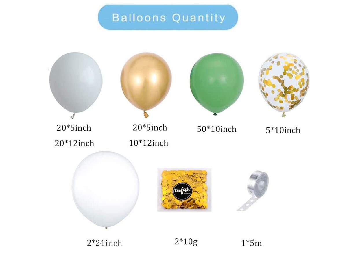 Sage Olive Green Balloon Garland Arch White Gold Confetti - Etsy