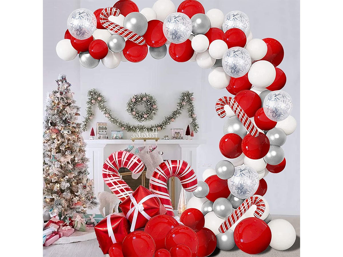 Ready Merry Christmas Red White Party Xmas Balloon Garland Arch Kit Sets  Latex Ballon Set