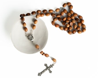 Wood Rosary Catholic Gift Rosary Necklace Catholic Jewelry Wooden Bead Necklace Rosary Bead Necklace Wood Jewelry Gift Catholic Rosary