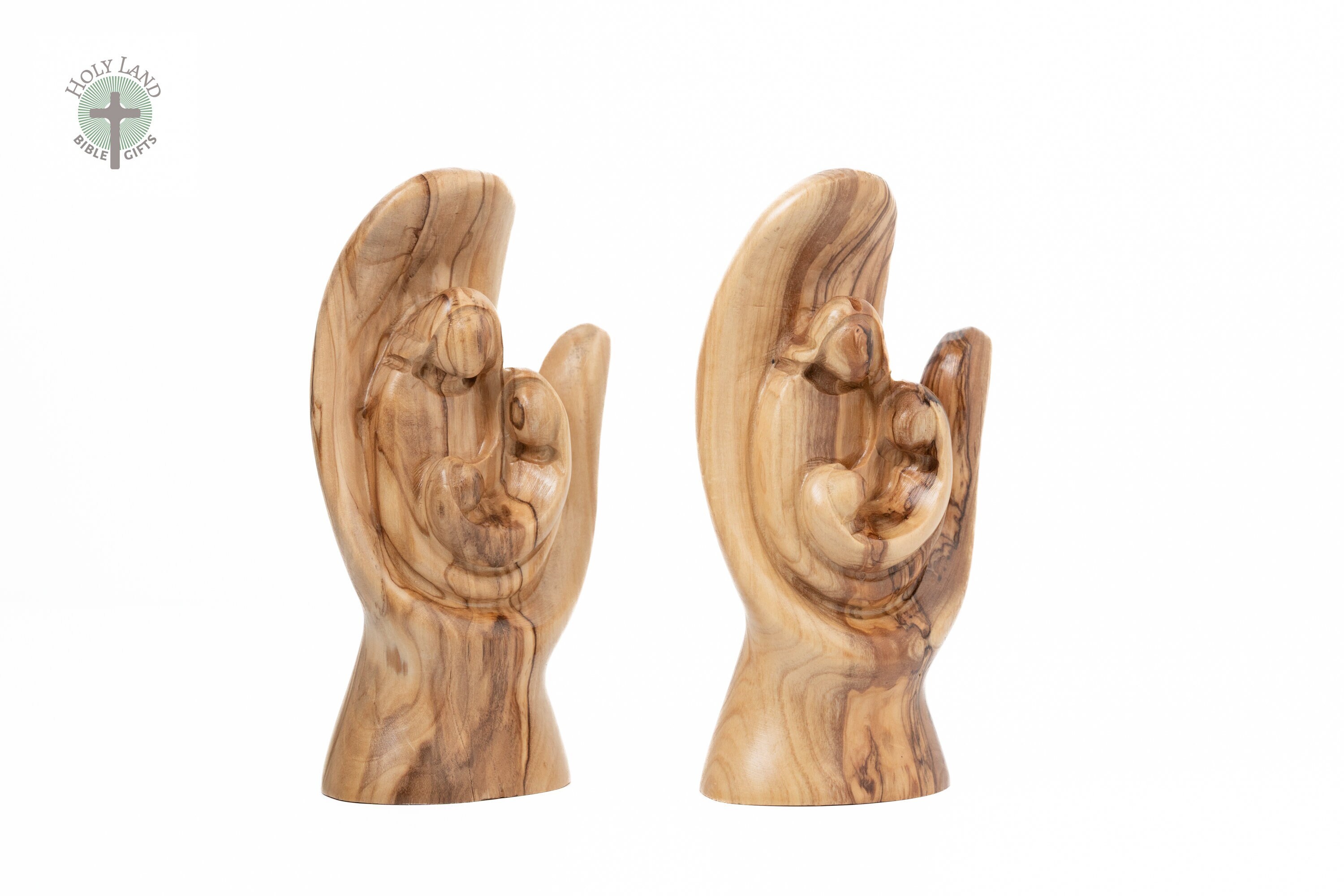 Olive Wood Statue Beach House Decor Wooden Baby Jesus Statue Virgin