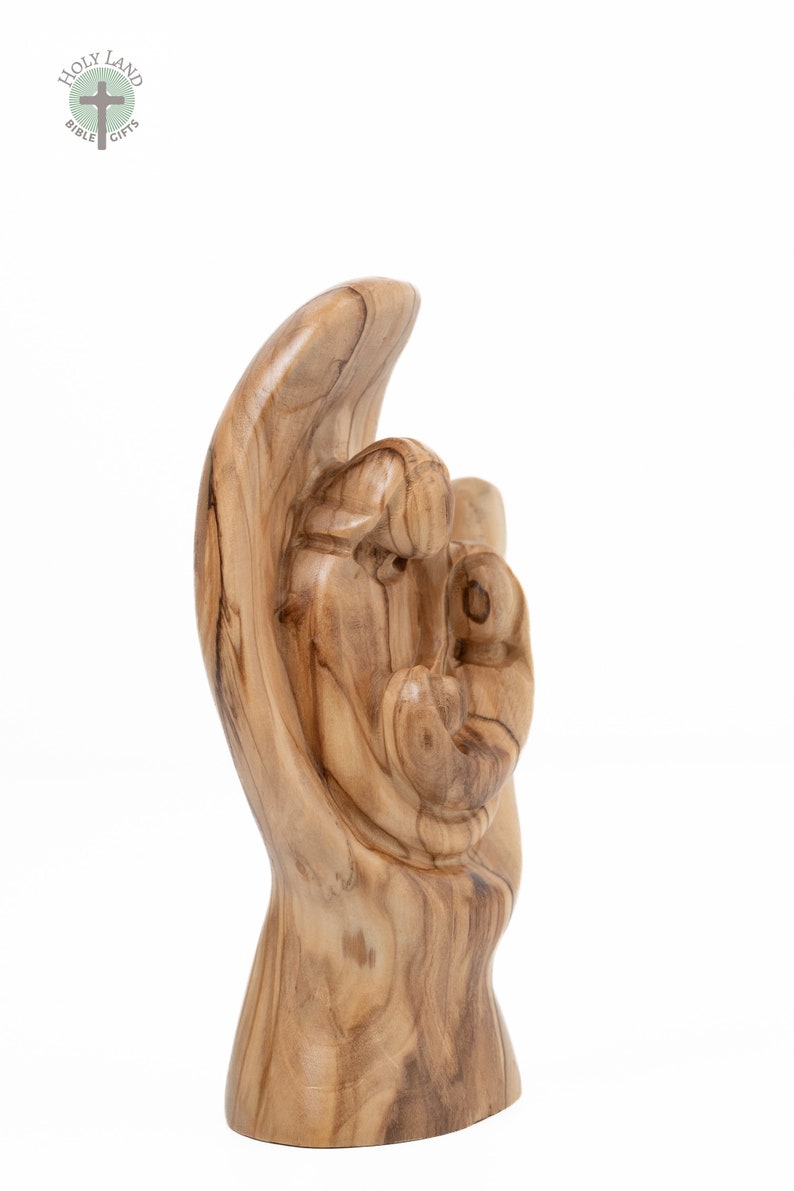 Olive Wood Statue Beach House Decor Wooden Baby Jesus Statue Virgin