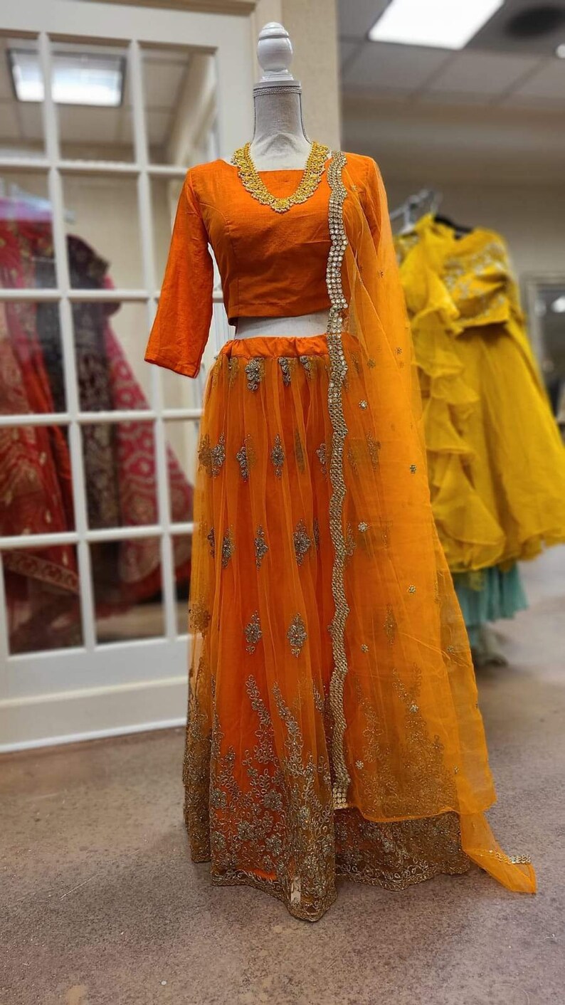 Jardosi Orange Lehenga Set